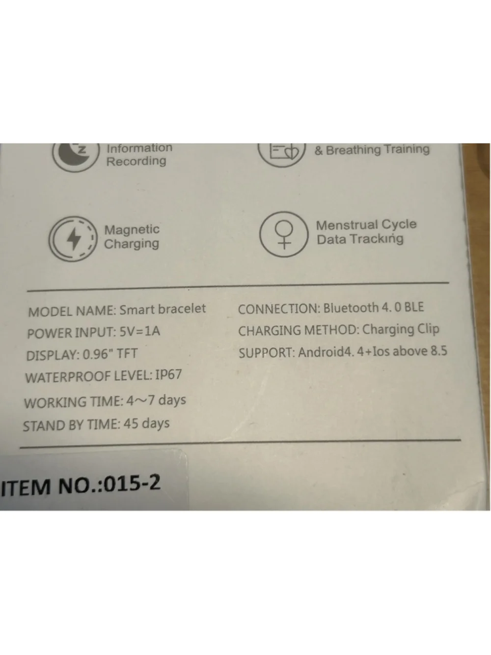Smart Band 8 Bluetooth 4.0 BLE, Working time 4-7 days,Water Resistant